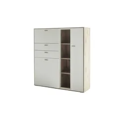 uno Highboard  Santerno , weiß , Maße (cm): B: 124 H: 133 T: 37.0