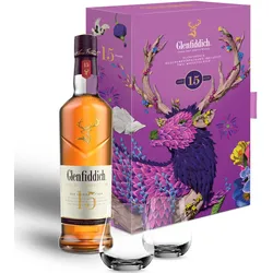 Glenfiddich 15 Jahre - Limited Design Edition - Geschenkset mit 2...