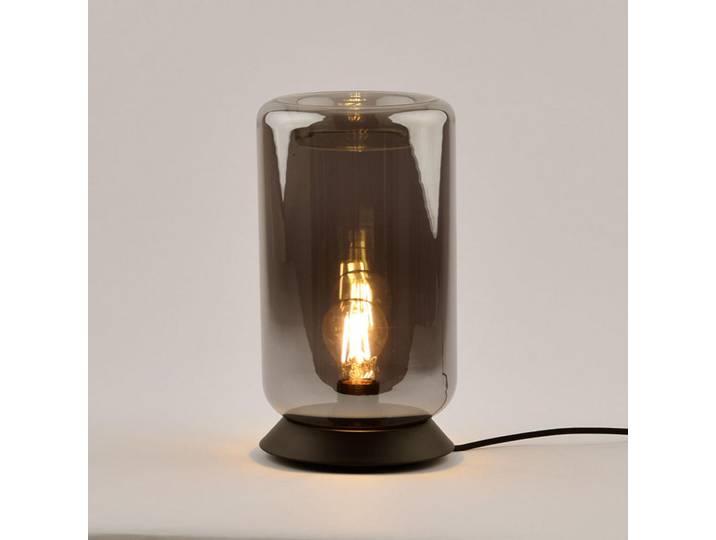 s.luce Tischlampe Cruet Rauch Up (Hoch), Anthrazit, Glas, Oval,Oval, E27, 17x30x17 cm, Lampen & Leuchten, Innenbeleuchtung, Tischlampen