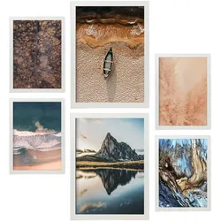 POSTER Set Mit 6 Kroatien Wandbild A3 & A4 Weißer Rahmen