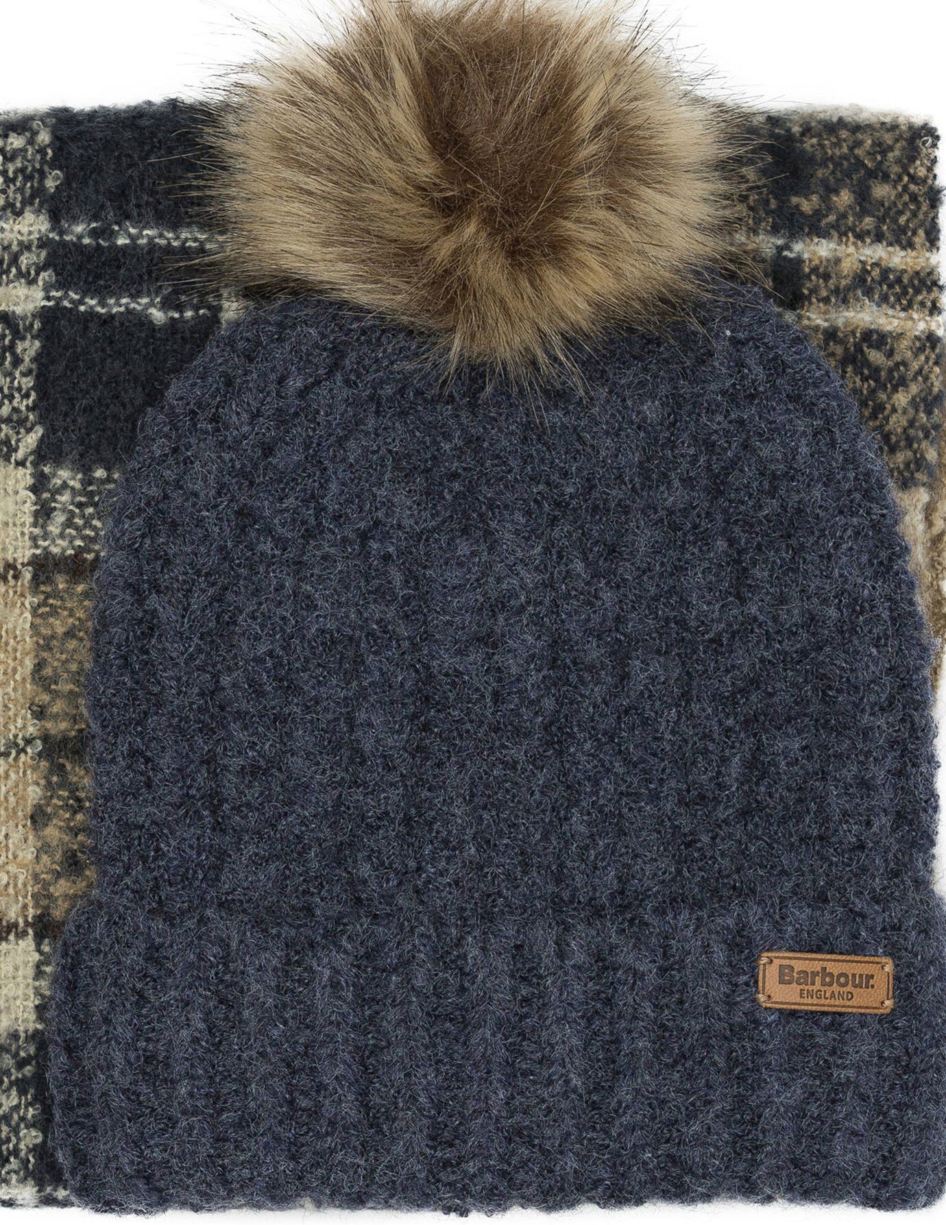 BARBOUR ensemble écharpe et bonnet femme gris Gris UNI