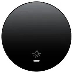 Wippe mit klarer Linse, Symbol Licht (schwarz glänzend)