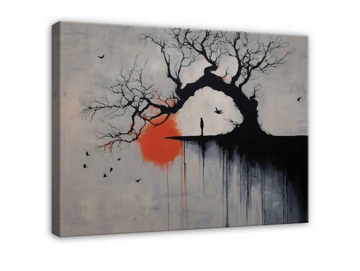 LEINWANDBILD Abstrakt Arbre Schwarz 60x40 cm