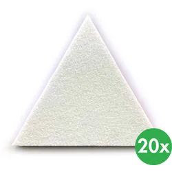 Akustikplatte, Selbstklebend, Dreieck, 20x20x20 cm, 20 Stück, weiß