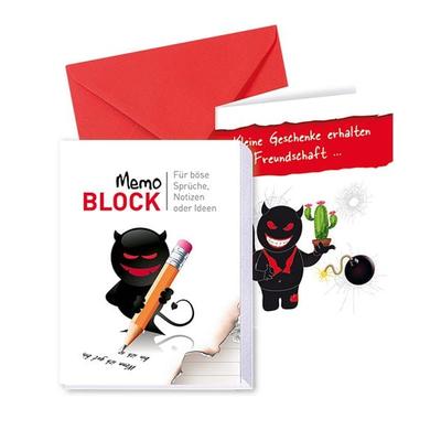 Schwarzer Humor Notizblock mit Mini-Geschenkkarte mit Kuvert