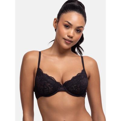 Bügel-BH DORINA "ORIGINS", Damen, Gr. 85, Cup C, schwarz, Obermaterial: 71% Polyamid, 19% Polyester, 10% Elasthan, BHs Bügel-BH, nicht gepolstert, Spitze, verstellbare Träger, elegant