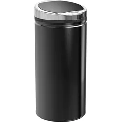 STILVORA Sensor Mülleimer Stahl Schwarz 42 L, 30,5x30,5x68 cm, Bewegungssensor