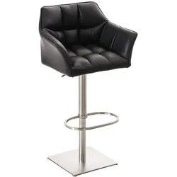 CLP Barhocker Damaso E - Farbe: schwarz, Gestellfarbe: edelstahl