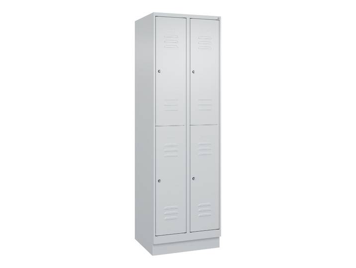 Garderobenspind C+P Classic PLUS, Lichtgrau, mit 4 Türen, mit Schlüssel, Neu Robust - ideal für Büro und Empfangsbereich