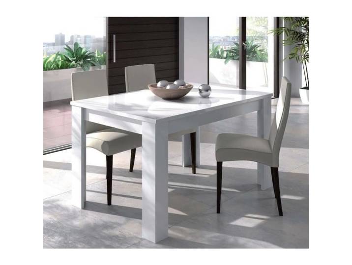 Dmora - Table à rallonge Midland Console extensible pour salle à manger Table avec rallonge 140-190x90h78 cm Blanc brillant