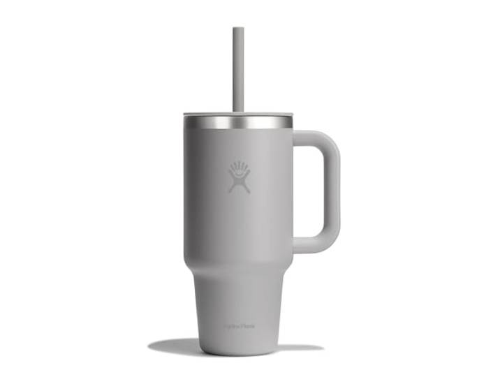 HYDRO FLASK - Travel Tumbler 946 ml (32 oz) mit verschließbarem Press-In-Strohhalmdeckel - Edelstahl - Doppelwandige Vakuumisolierung - Spritzwassergeschützter Deckel - Birch