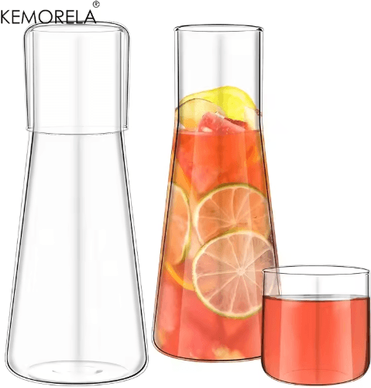 Inspire Picks 30oz Clear Borosilicate Glass Bedside Water Carafe Set With Tumbler 2 Pcs 800ml