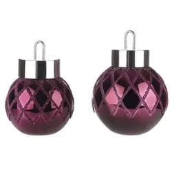 LUMIDA Xmas 2 XL-Dekokugeln Perlendesign 50 warmweiße LEDs Höhe 20cm & 25cm