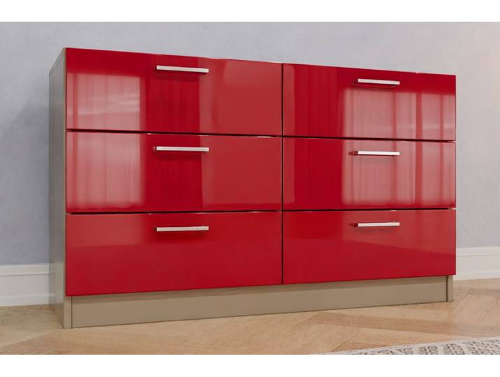 Büro Sideboard nach Maß - RAL 3027 Himbeerrot - 70x117x42cm - Individuell konfigurieren