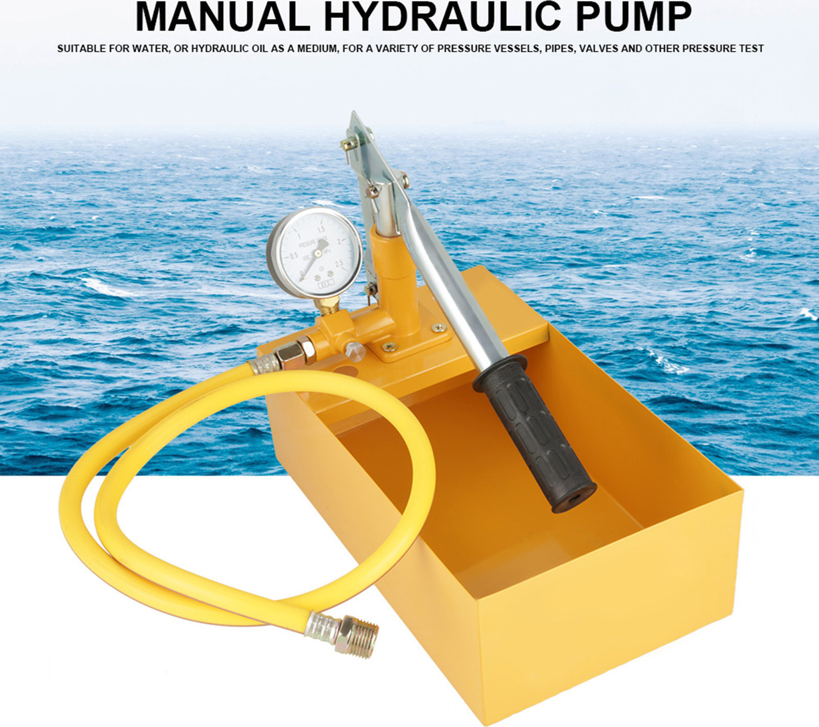 Cocosity Handmatige hydraulische waterdruktestpomp voor het testen van leidingen, 2,5 MPa, 25 kg