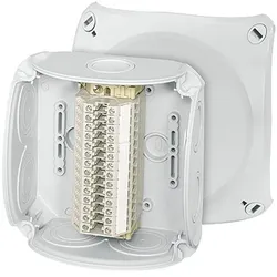 Hensel, Abzweigdose, HEN RK 0614 T Reihenklemmenkasten 1,5-4 qmm, 14 Klemmen WK, mit AuÃenbefestigung