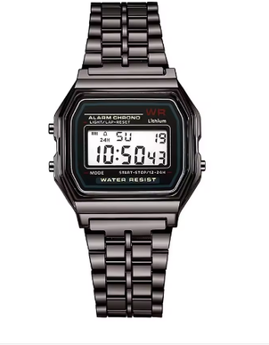 Uplifted Trends Retro Luxury Gold Rose Digital Display Watch For Men And Women black