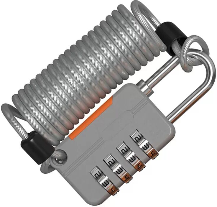 INF Cadenas à câble à combinaison : Sécurisez vos biens avec un cadenas à mot de passe en acier Gris