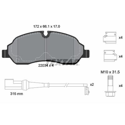 TEXTAR Bremsbelagsatz, Scheibenbremse 2203401 für Ford (JMC)