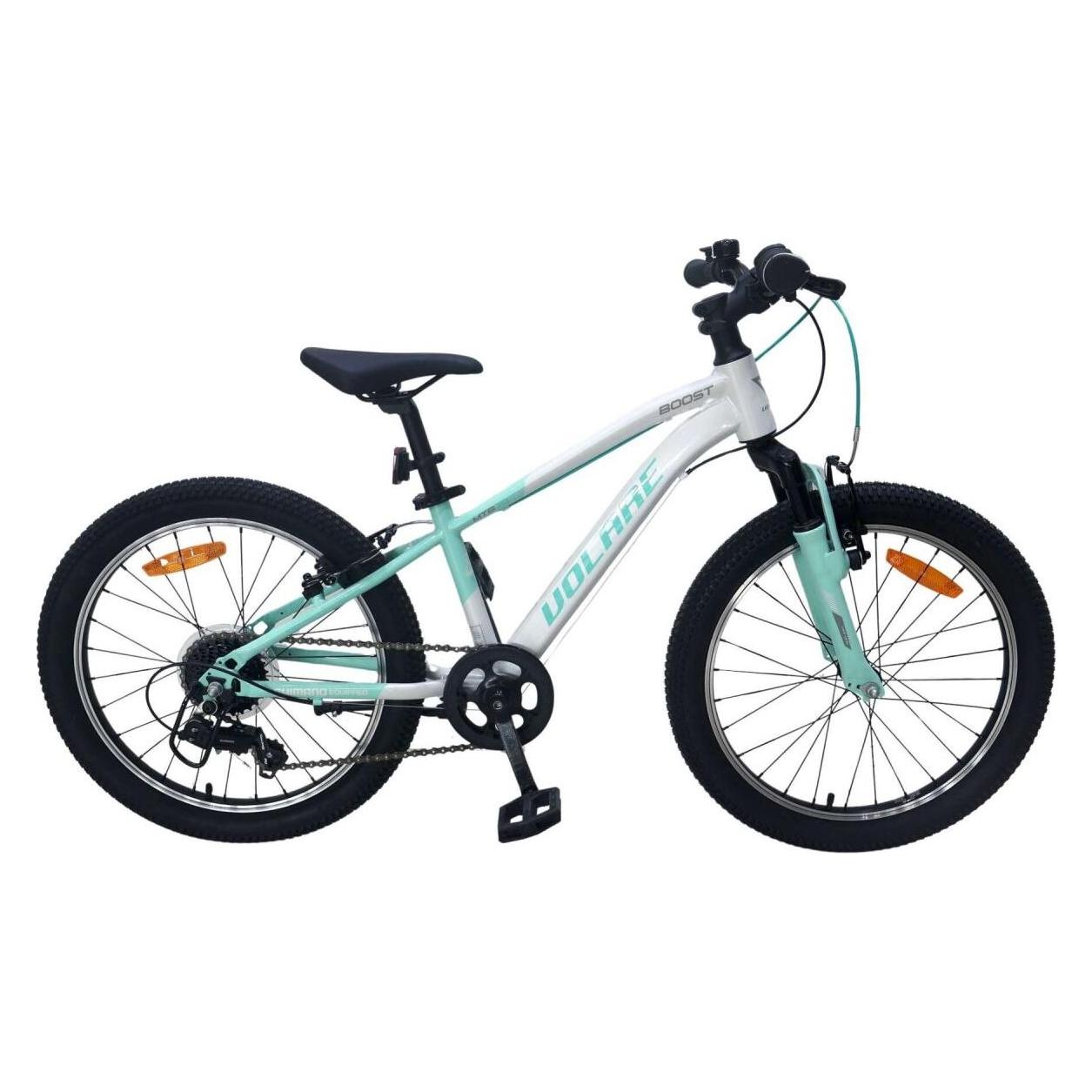 Volare Boost Kinderfahrrad 24 Zoll mit 21 Gängen, V-Bremsen und sportlichem Design in Weiss/Mintgrün (24") (71815040)