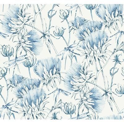A-Street Prints Mariell Blue Dragonfly Wallpaper