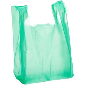 Böttcher-AG Plastiktüten grün, 30 x 52 x 16cm, mit Hemdchenträgern, 100 Stück
