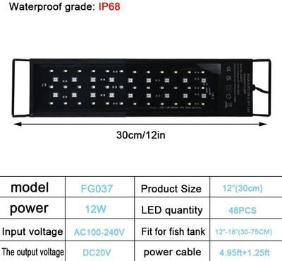 Uplift Essentials Full Spectrum Aquarium LED Light With Sunrise Sunset Cycle Waterproof Plant Growth Lamp uk 11.8in