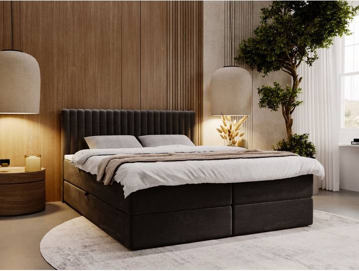 Boxspringbett mit Bettkasten 140x200 Marbella Anthrazit