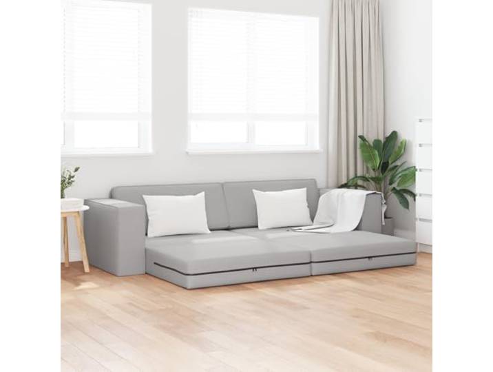 HEFZGDB Boden-Schlafsofa 2-in-1 Wolkengrau 245x150x60.5 cm Stoff Sofabett Gästebett Tagesbett Umbaumöbel Sitzgelegenheit Schlafmöbel Wohnzimmer Lounge
