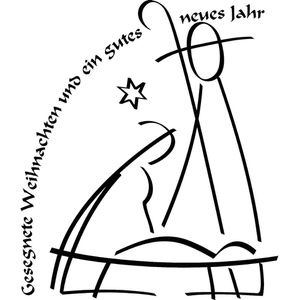 Rayher Motivstempel 28273000 Gesegnete Weihnachten, aus Holz, 7 x 8 cm, für Stempelkissen