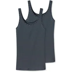2 Schiesser Trägertops mit Modal - Damen - Gr. 36 - dunkelblau