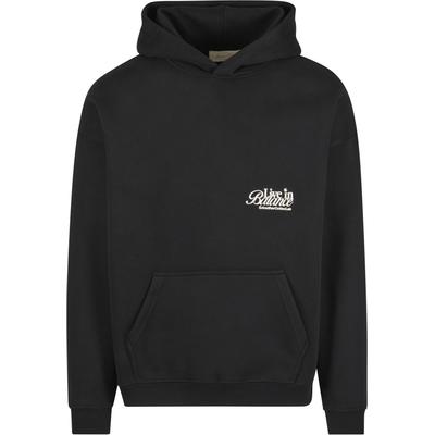 Kapuzensweatshirt ANOTHER COTTON LAB "Another Cotton Lab Live in Balance Heavy Oversized Hoodie", Herren, Gr. M, schwarz, 60% Baumwolle, 40% Polyester, bedruckt, Rundhals, Sweatshirts