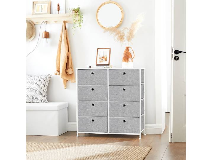 Commode Tandiga - 80 cm 80 x 82 x 30cm Blanc/Gris