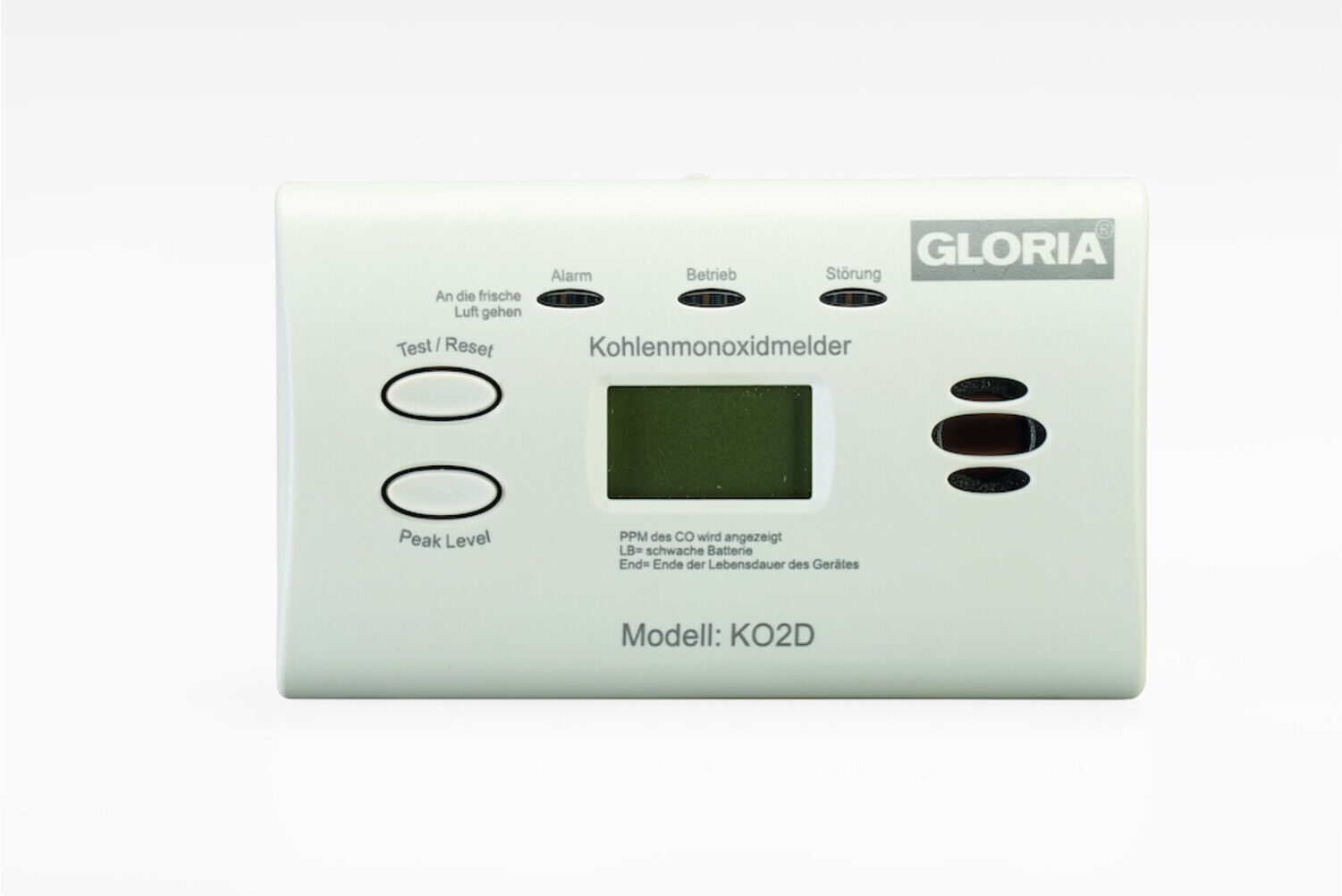 GLORIA Kohlenmonoxidmelder KO2D mit Display B116xT40H72 mm (002518.0571)