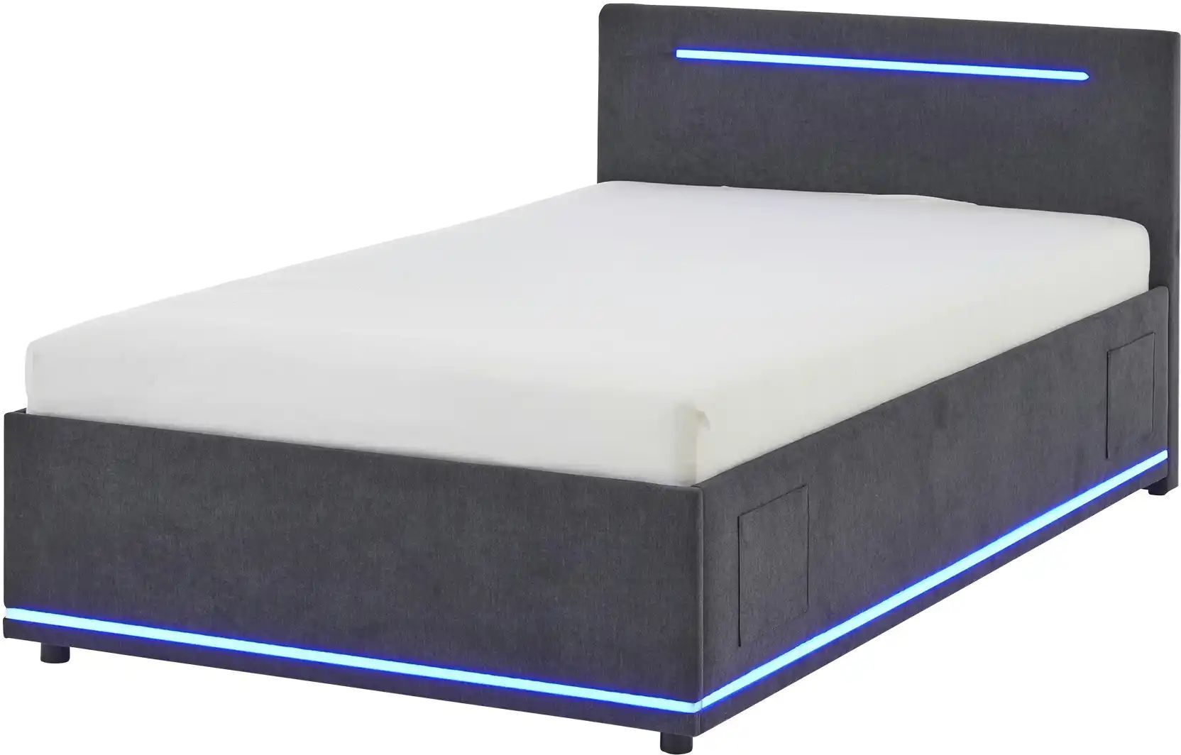 Höffner Polsterbett  Light ¦ grau ¦ Maße (cm): B: 148 H: 90