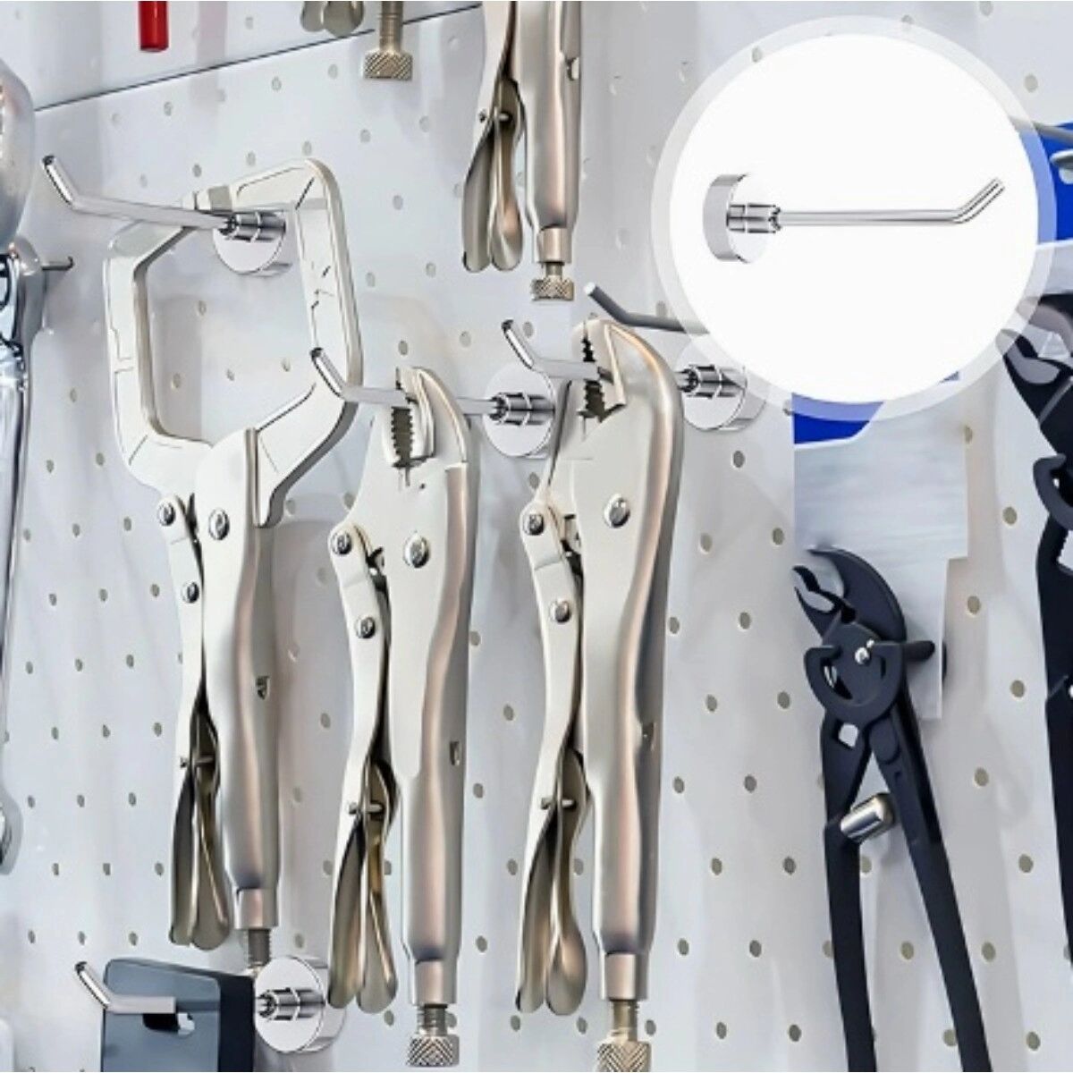 INF Rechtwinklige Magnethaken 2er-Set — N38 Neodym-Magnet, 45°-Design, Bohrenfrei, 5kg Tragkraft