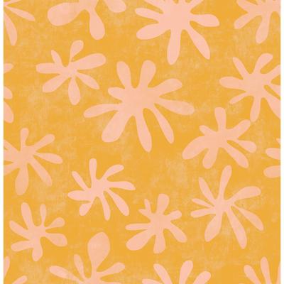 Alja Horvat Orange Field of Flowers Peel & Stick Wallpaper