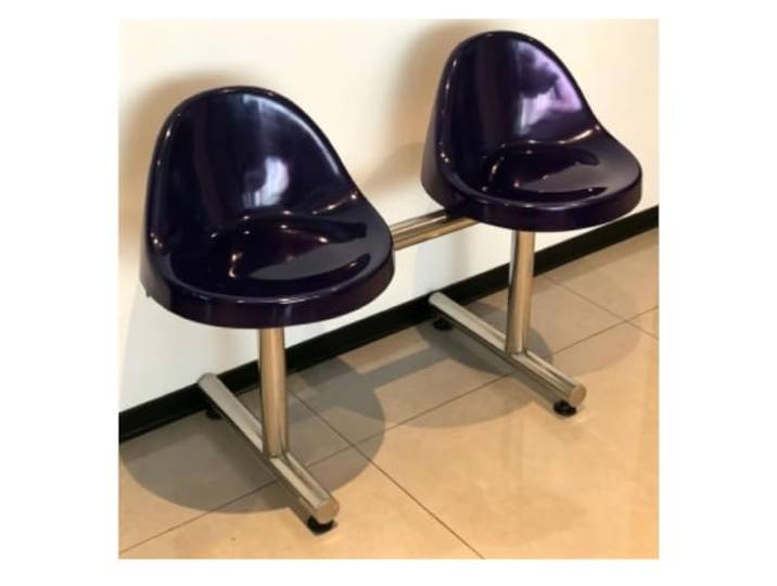 YPIOUREN Wartestühle, Esszimmer Stühle, Gästestuhlwartezimmer Stabiler Edelstahlrahmen, 300 Kg Tragfähigkeit, Rutschfeste Fußpolster, Leicht Zu Reinigen(Purple)