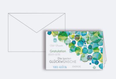Korsch Glückwunschkarte Kreise, Format B6, gedrucktes Motiv, inkl. Kuverts, Recyclingkarton, farbig, 10 Stück