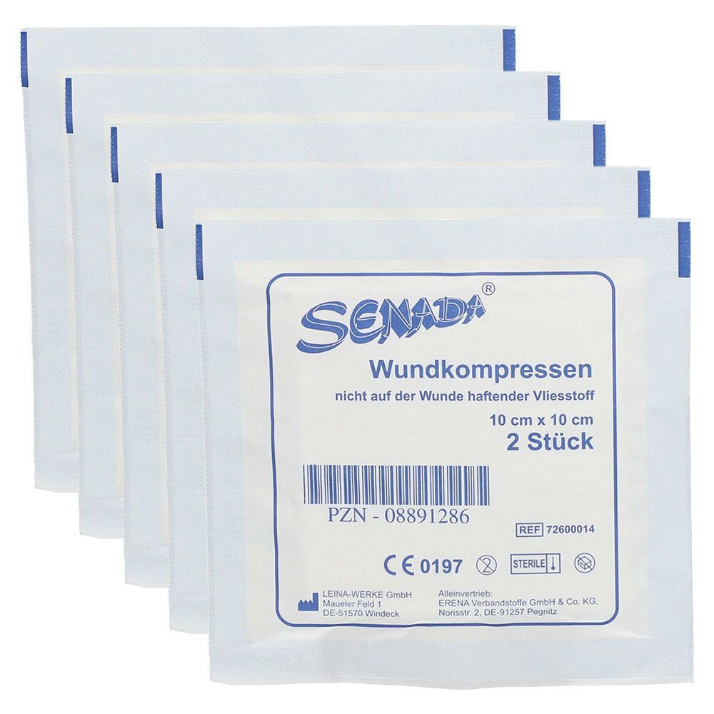 Erena Vlies-Kompressen steril 10x10 cm 5x 5x2 St Kompressen