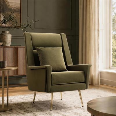 Manhattan Comfort Vista Metal Upholstered Lounge Chair
