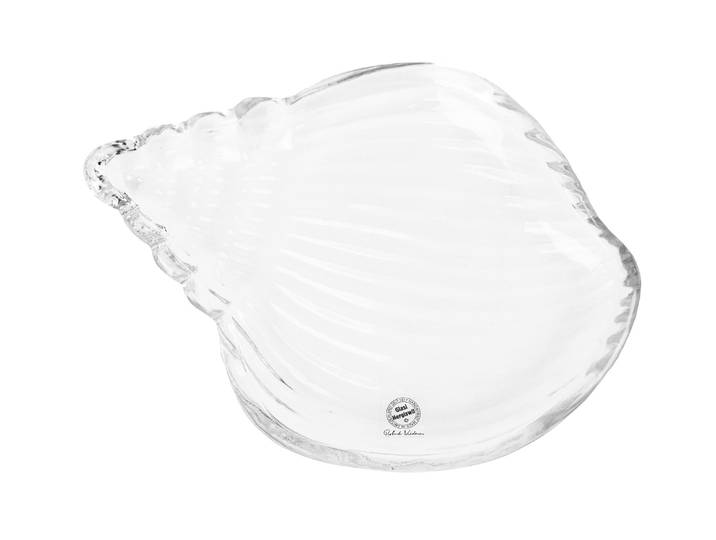 Servierplatte GLASI HERGISWIL Muschelschale Marina, 200x145 mm , transparent, B:20cm, Glas, Servierplatten, Servierplatte