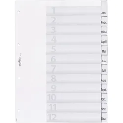 DURABLE Ordnerregister Vollformat 1-12/Jan.-Dez. DIN A4