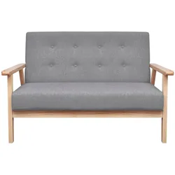 vidaXL 2-Sitzer-Sofa Stoff Hellgrau