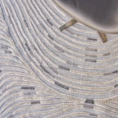 EXQUISITE RUGS Overture Hand-loomed Wool/Bamboo Silk Grey Area Rug.