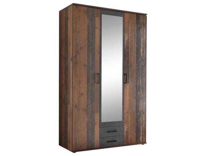 Pol Power Chicago Kleiderschrank Holzwerkstoff Melamin 3 Türen 120x196x54 cm