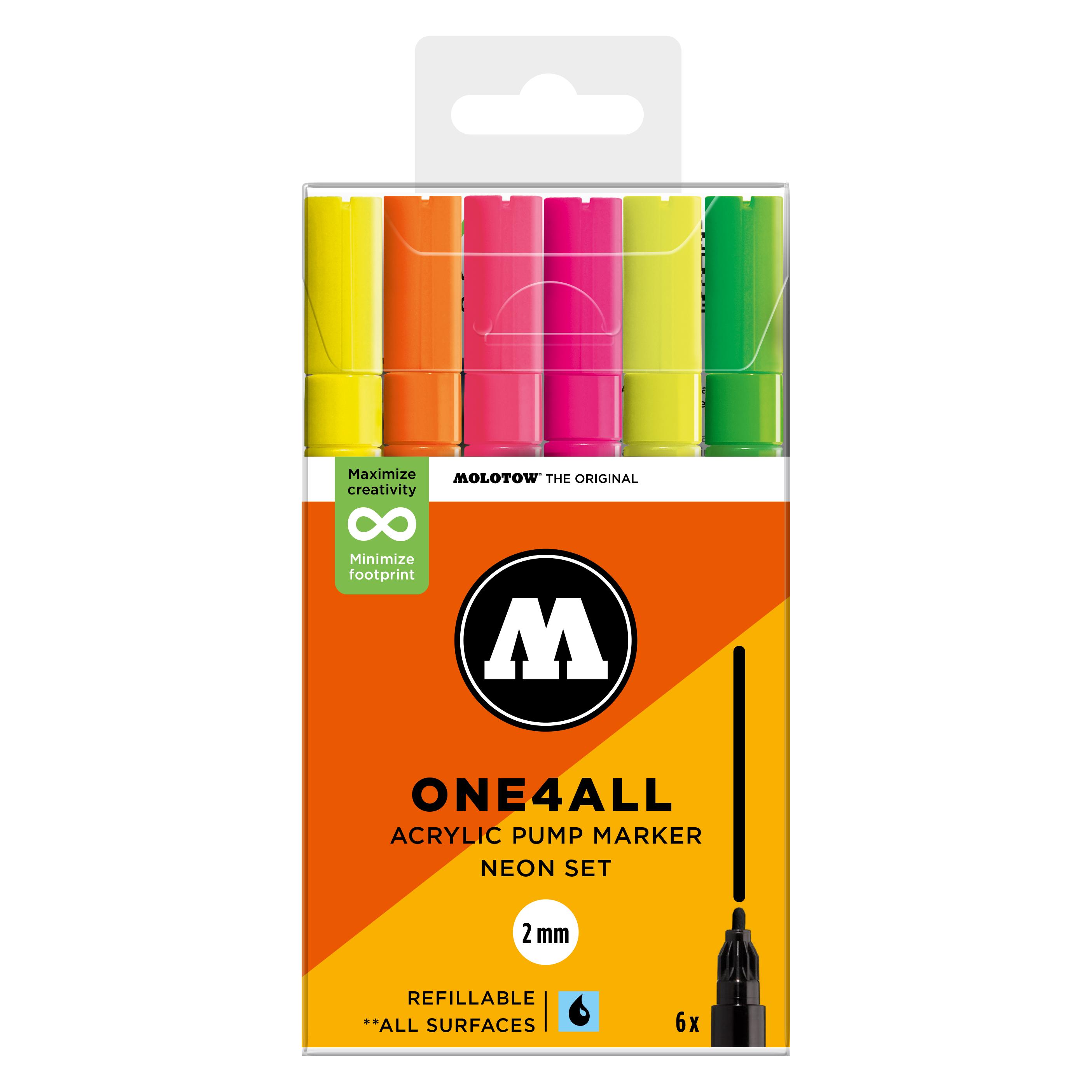 Molotow Acrylmarker One4All 127HS Neon Set (6x) (MO200821)