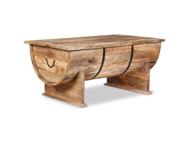 Table basse - Bois de manguier massif - HB065 - Finition mate - Vintage - Rectangulaire