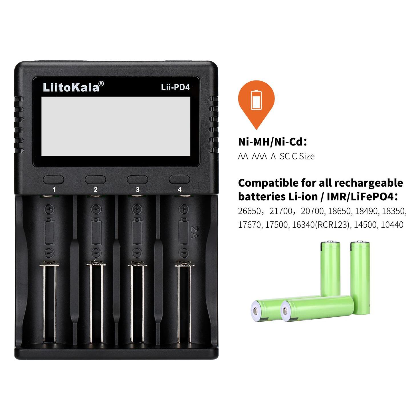 Swaytronic Lithium-Ionen Ladegerät Lii-PD4 (1 Stk., Ladegerät ohne Akku) (17830352)