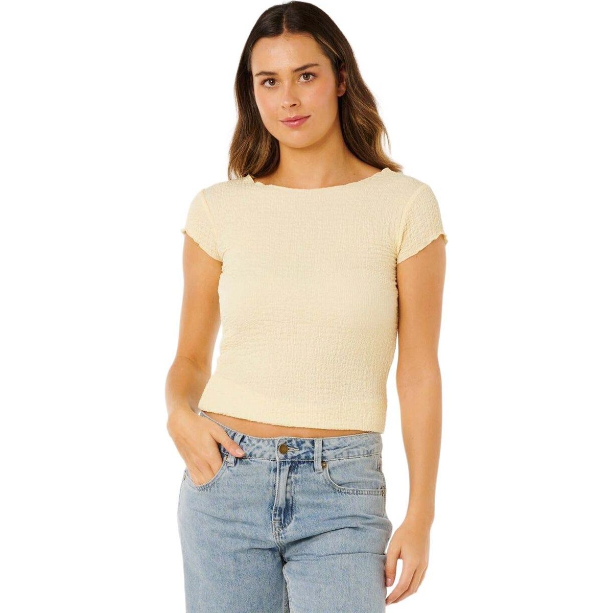 RipCurl Coastal SS TOP pastel yellow (0316) XS 0M6WTE-0316-XS